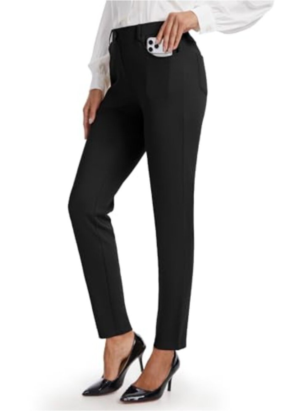 Women's Slim Fit Yoga Dress Pants Stretch 4-Pocket Work Slacks Office